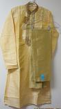 Traditional Yellow Gold Dobby Kurta Pajama Set Small 36 Size #4581149